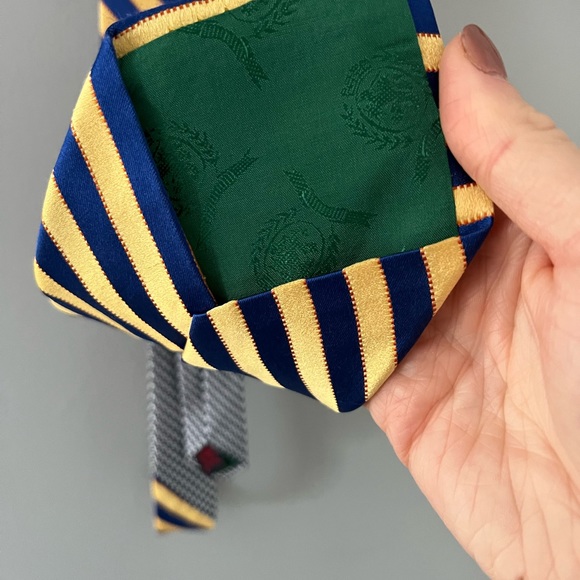 Tommy Hilfiger Gold And Blue Silk Tie - Picture 2 of 6